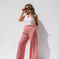 Elsa Stripe Trousers In Orange Mix