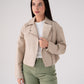 Love Laura Faux Leather Jacket In Beige