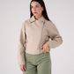 Love Laura Faux Leather Jacket In Beige