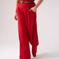 Love Laura High Waist Wide Leg Trousers In Red