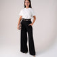 Love Laura High Waist Wide Leg Trousers In Black