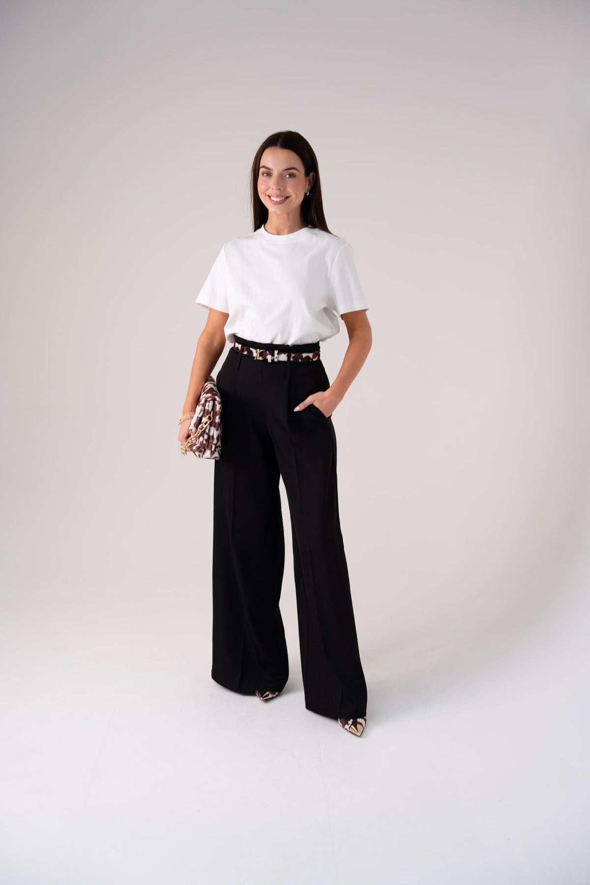 Love Laura High Waist Wide Leg Trousers In Black