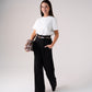 Love Laura High Waist Wide Leg Trousers In Black
