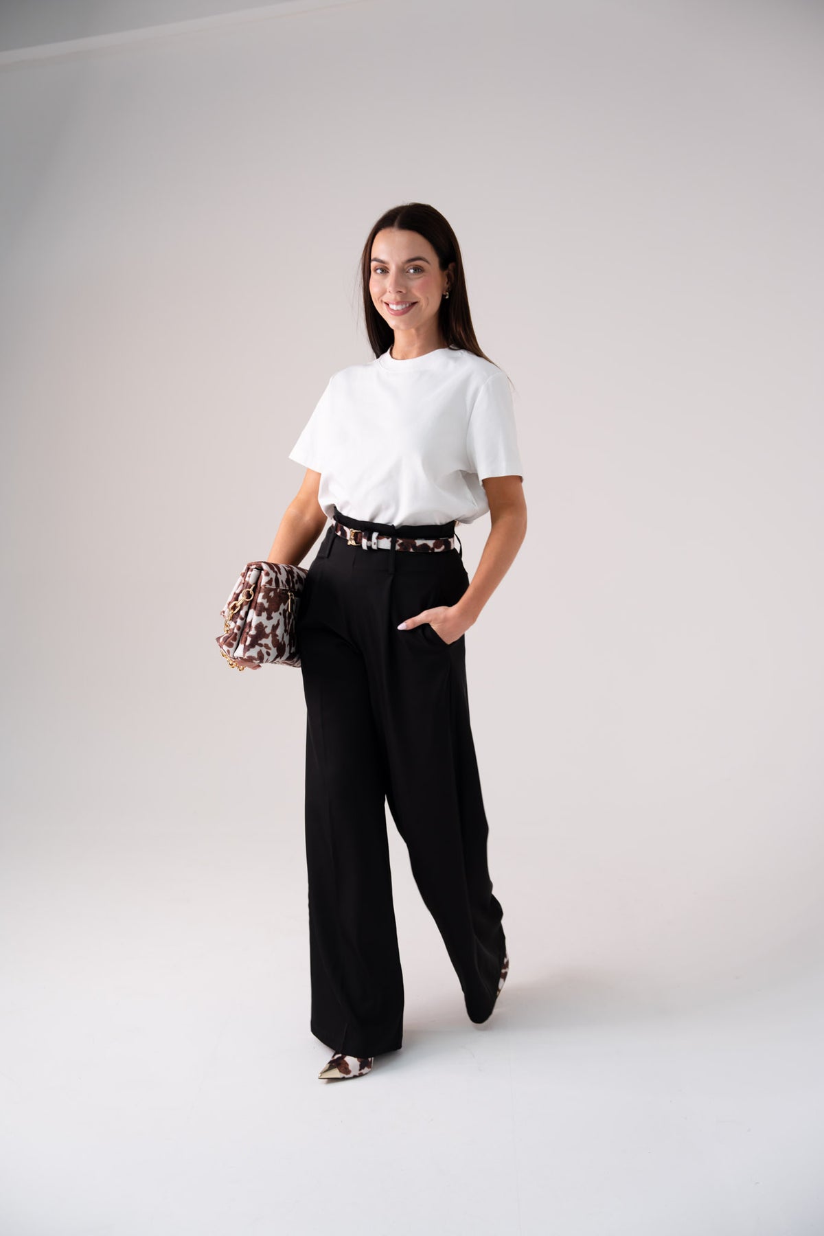 Love Laura High Waist Wide Leg Trousers In Black