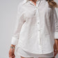 Elsa Embroidered Shirt In White
