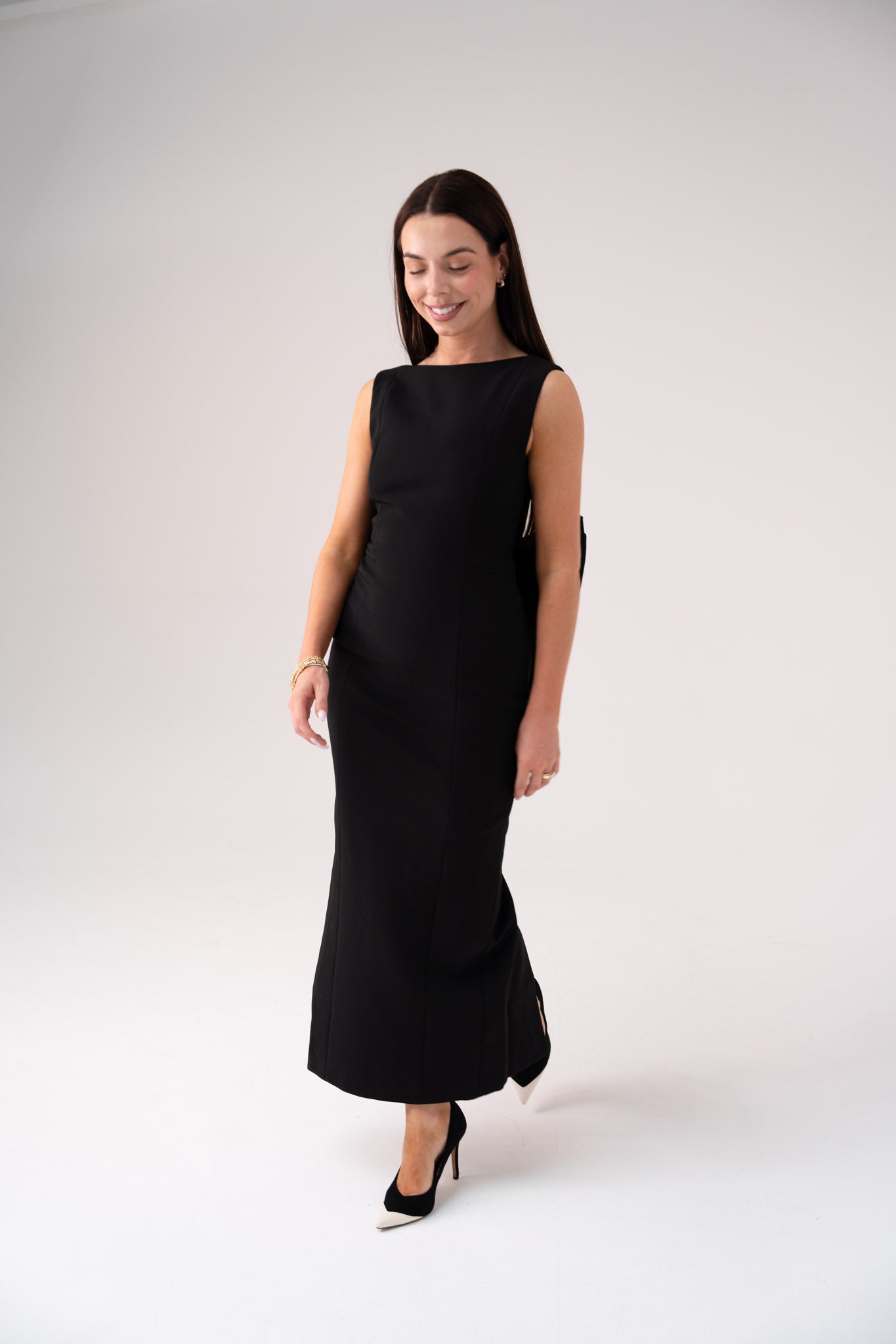 Love Laura Statement Bow Dress In Black