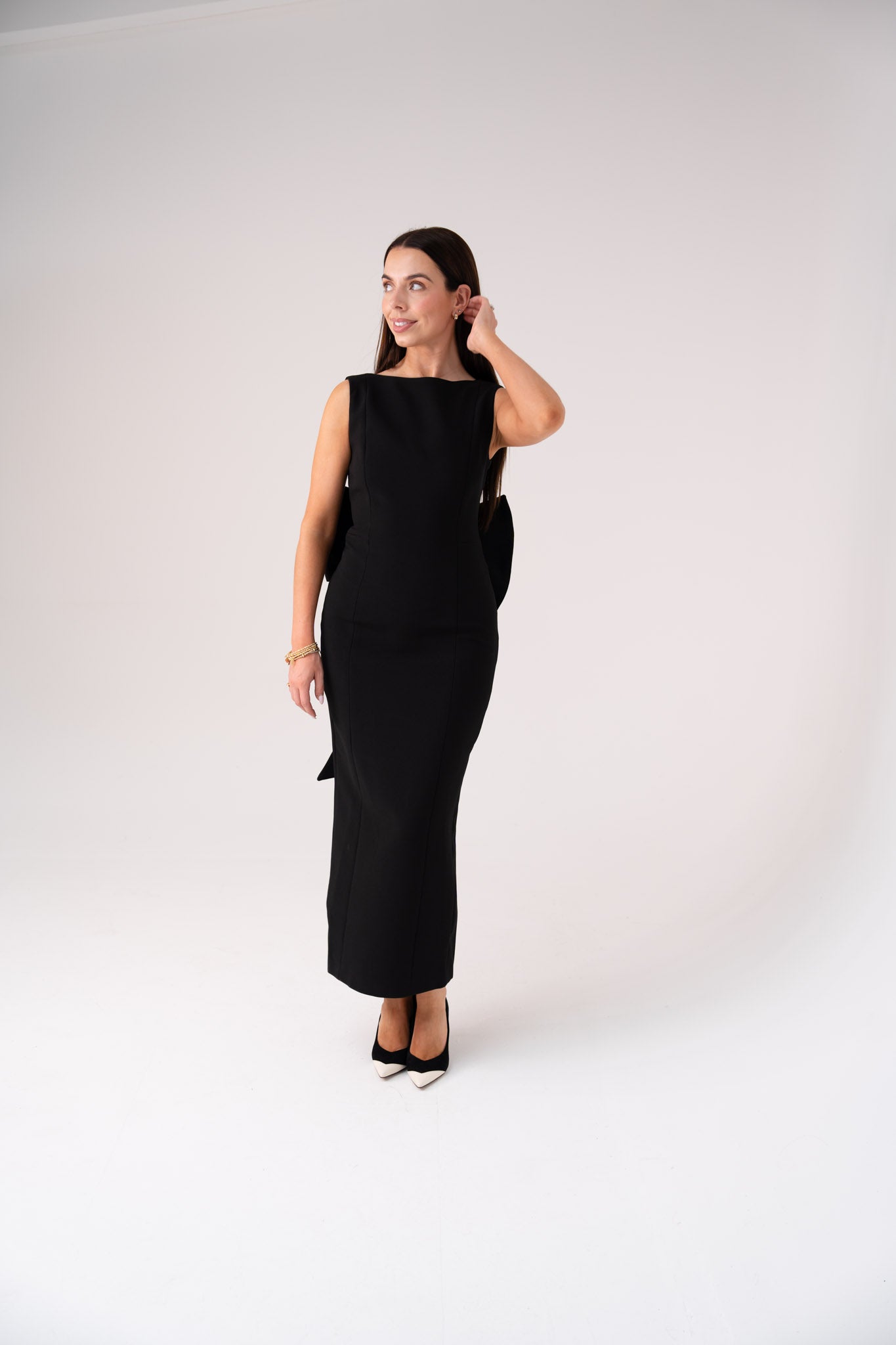 Love Laura Statement Bow Dress In Black