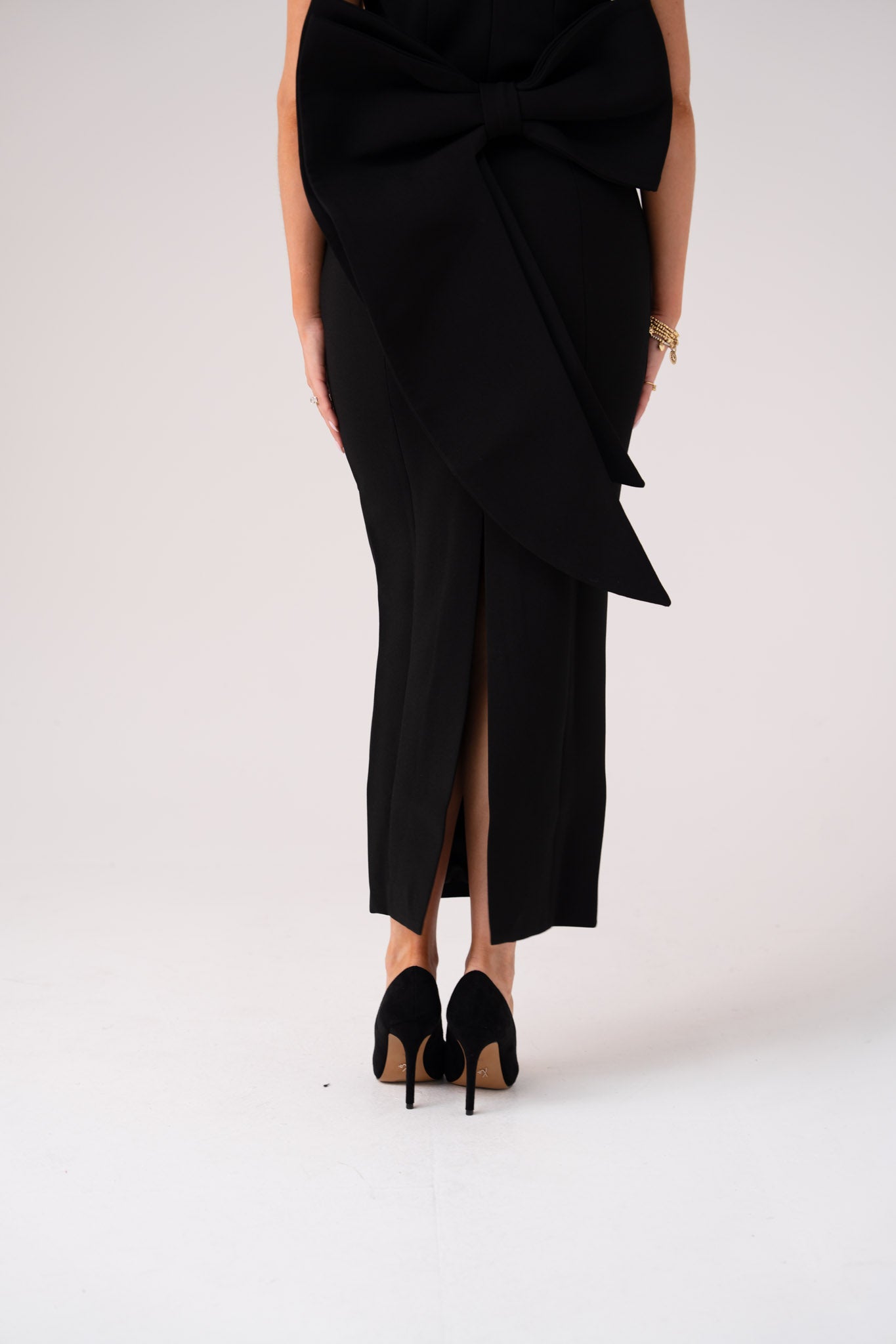 Love Laura Statement Bow Dress In Black