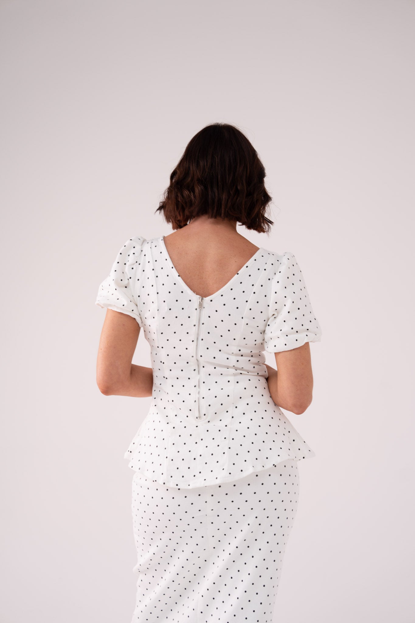 Love Laura Puff Sleeve Polka Dot Top In White