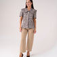 Love Laura Statement Collar Top In Leopard Print