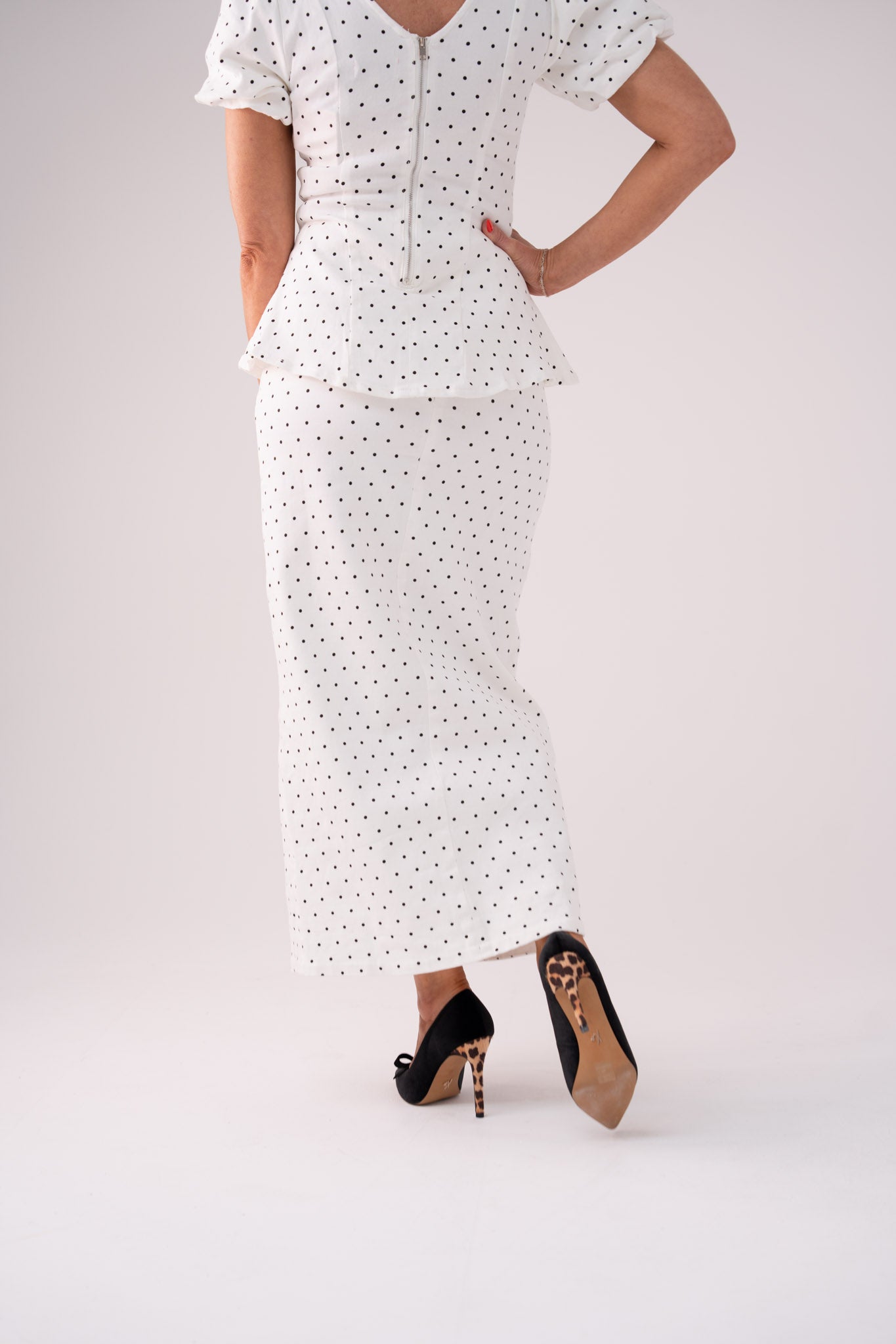 Love Laura Polka Dot Skirt In White