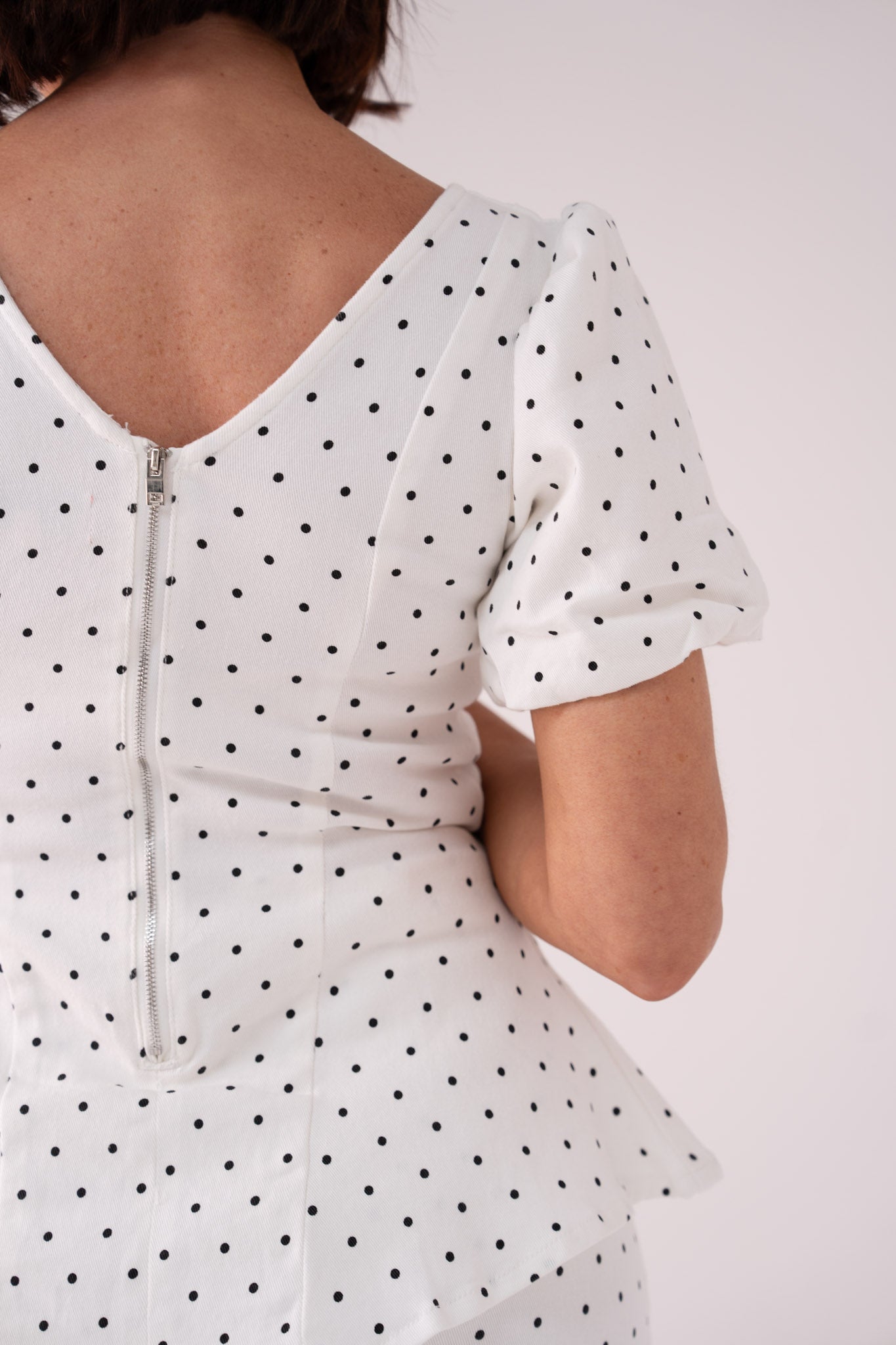 Love Laura Puff Sleeve Polka Dot Top In White