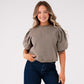 Kiera Short Sleeve Sweatshirt In Khaki