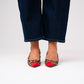 Love Laura Red Toe Kitten Heel In Leopard Print