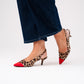 Love Laura Red Toe Kitten Heel In Leopard Print