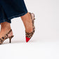Love Laura Red Toe Kitten Heel In Leopard Print