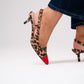 Love Laura Red Toe Kitten Heel In Leopard Print