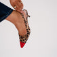 Love Laura Red Toe Kitten Heel In Leopard Print