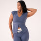 Love Laura Cream Trim Leisure Top In Navy
