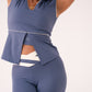 Love Laura Cream Trim Leggings In Navy