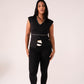 Love Laura Cream Trim Leggings In Black