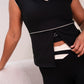 Love Laura Cream Trim Leisure Top In Black