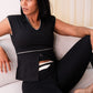Love Laura Cream Trim Leisure Top In Black