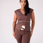 Love Laura Cream Trim Leisure Top In Chocolate