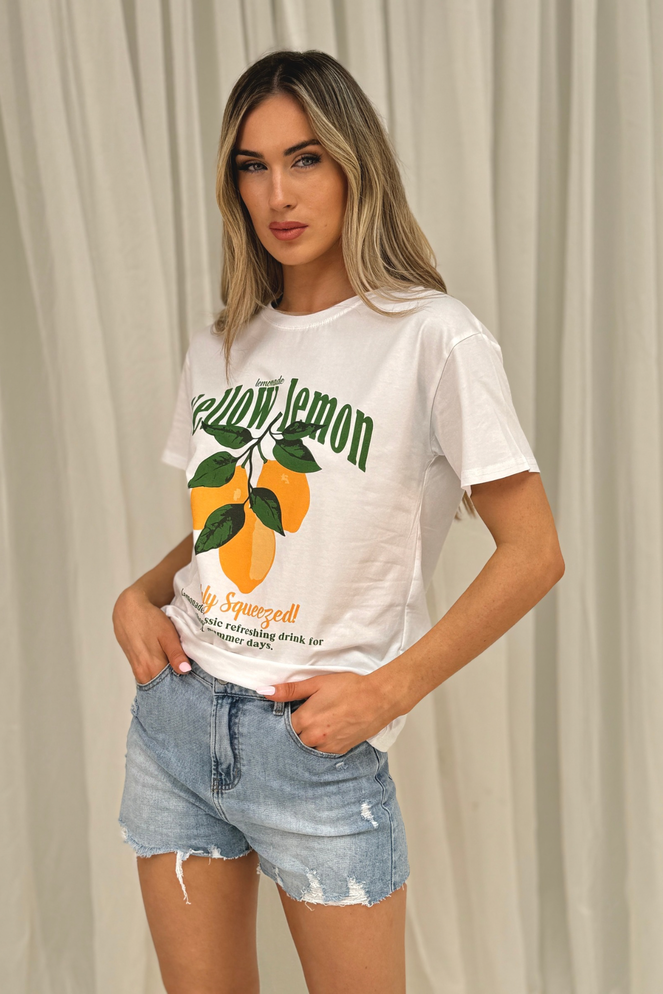 Millie Lemon Graphic T-Shirt In White