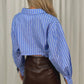 Kate Faux Leather Contrast Skirt In Chocolate