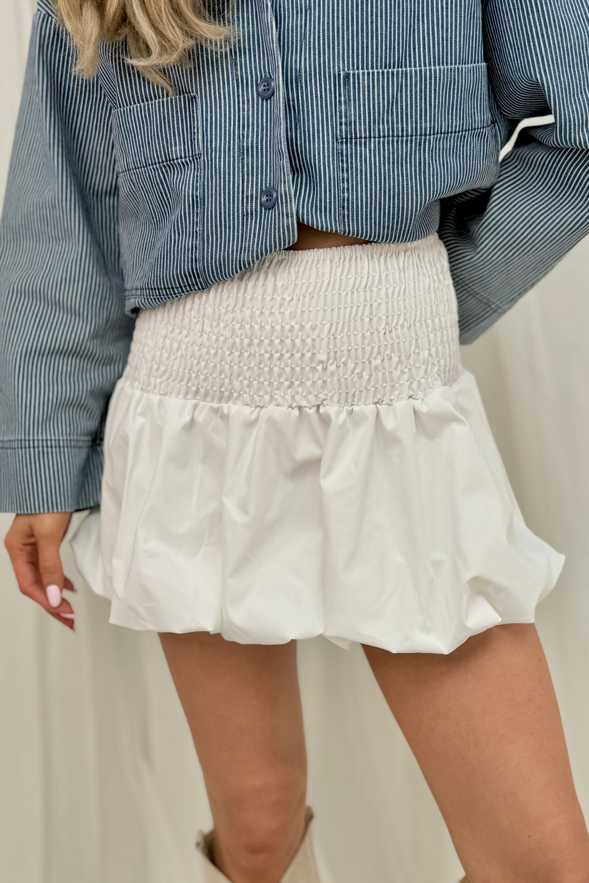 Indie Puffball Skirt In White