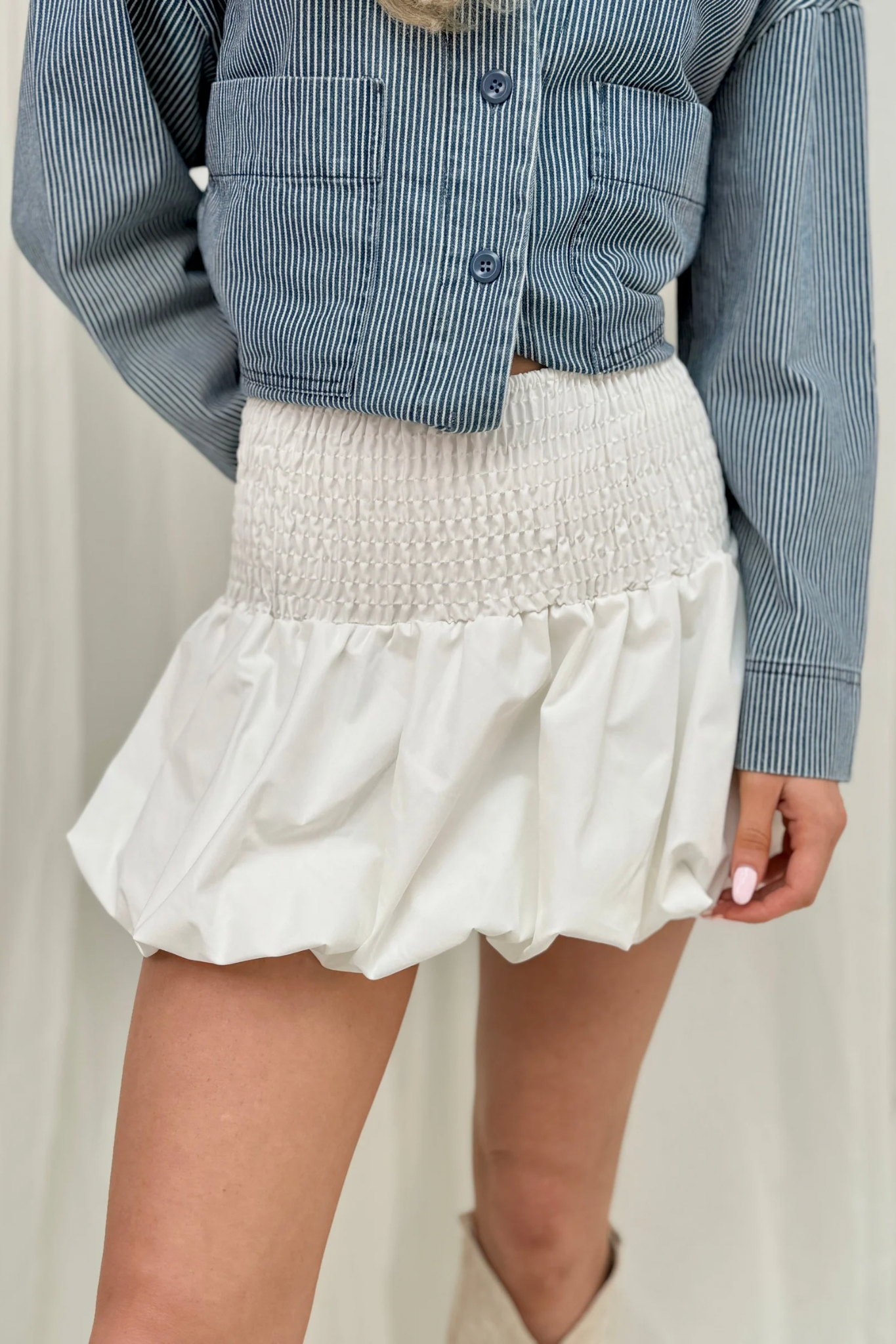 Indie Puffball Skirt In White