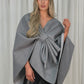 Jayme Bow Style Cape In Grey