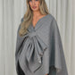 Jayme Bow Style Cape In Grey