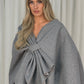 Jayme Bow Style Cape In Grey