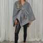 Jayme Bow Style Cape In Grey