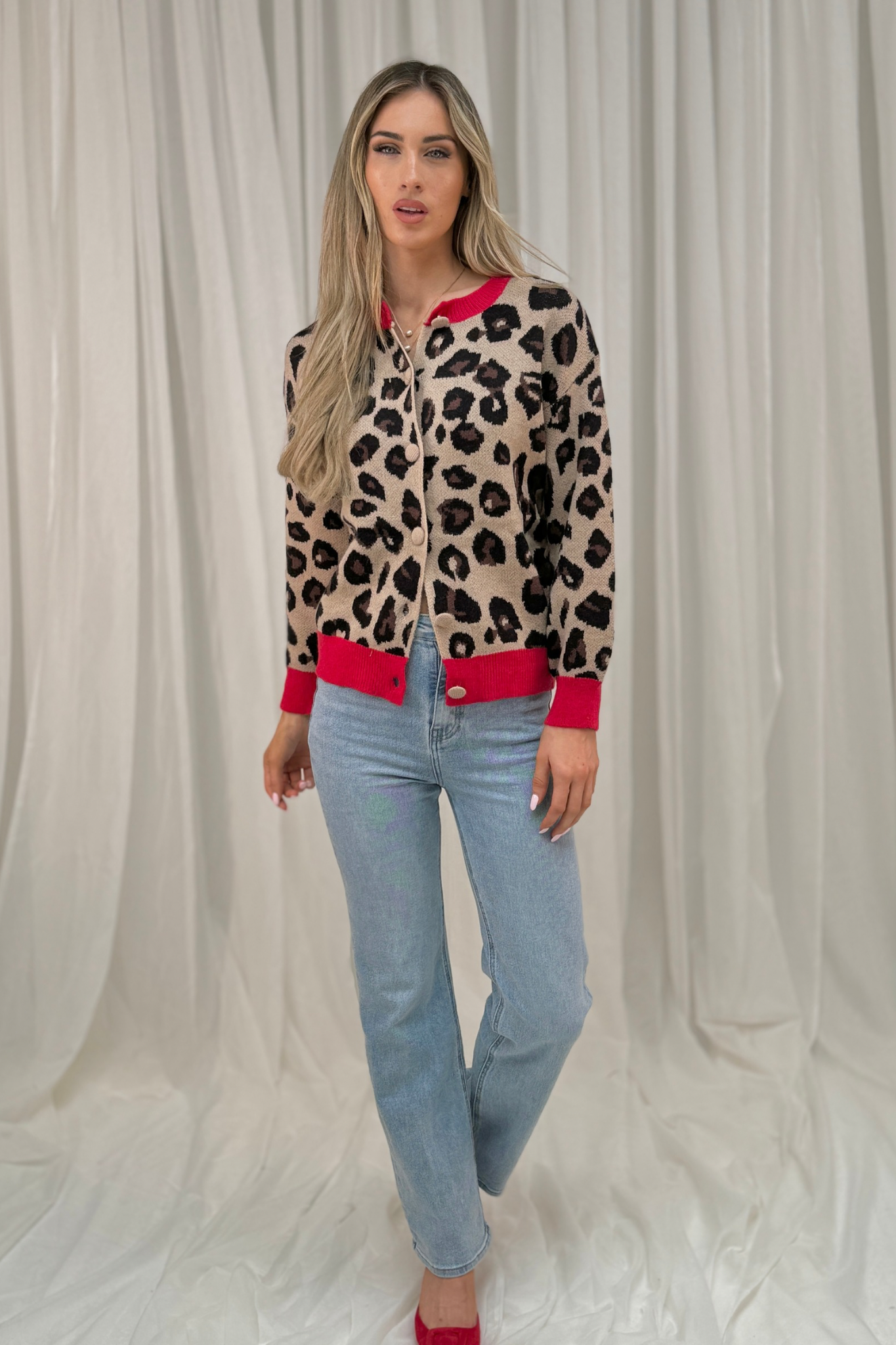 Millie Textured Jacket In Leopard