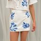 Polly Blue Embroidered Skirt In White