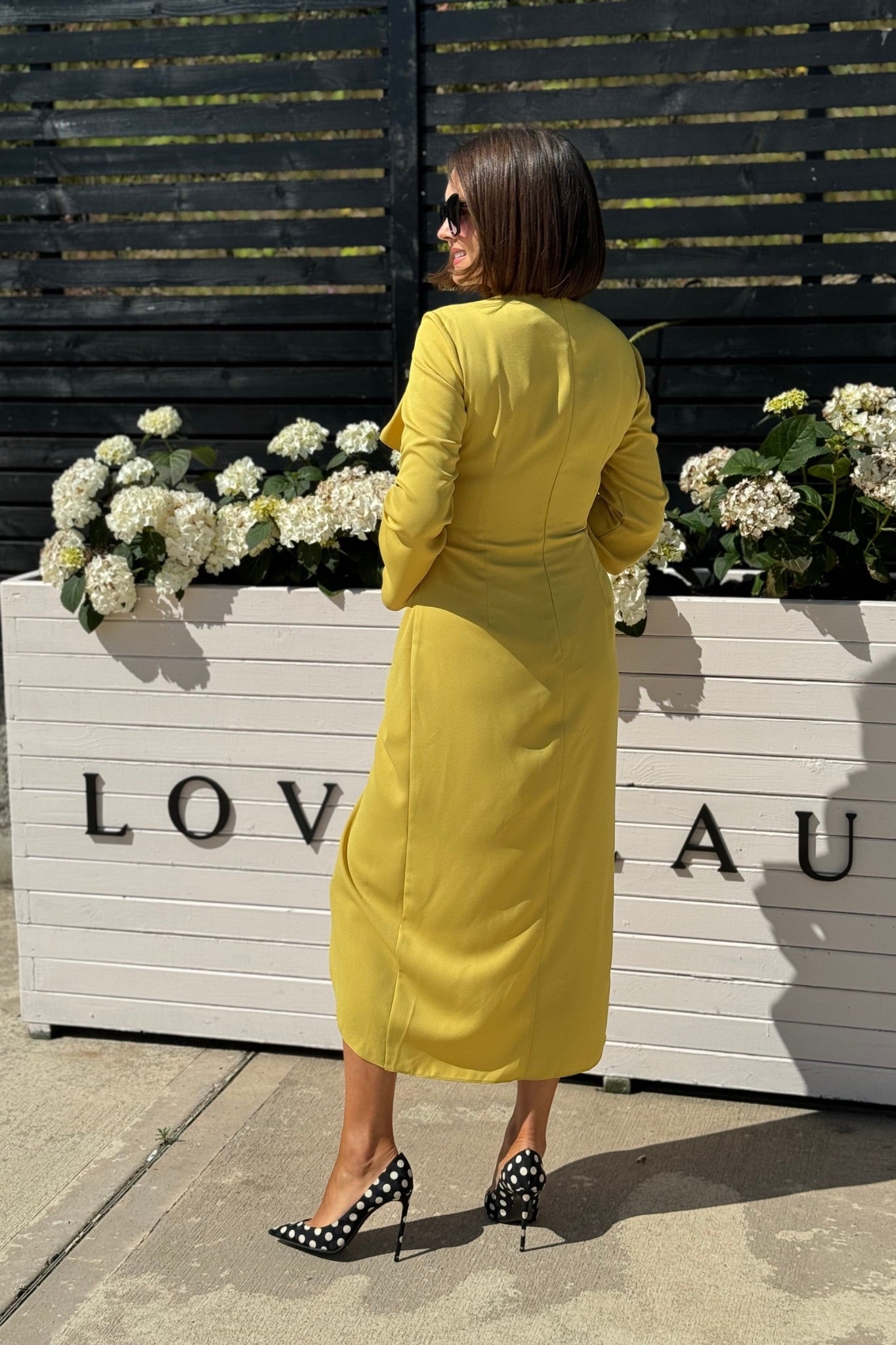 Kayla Fringe Detail Wrap Dress In Mustard