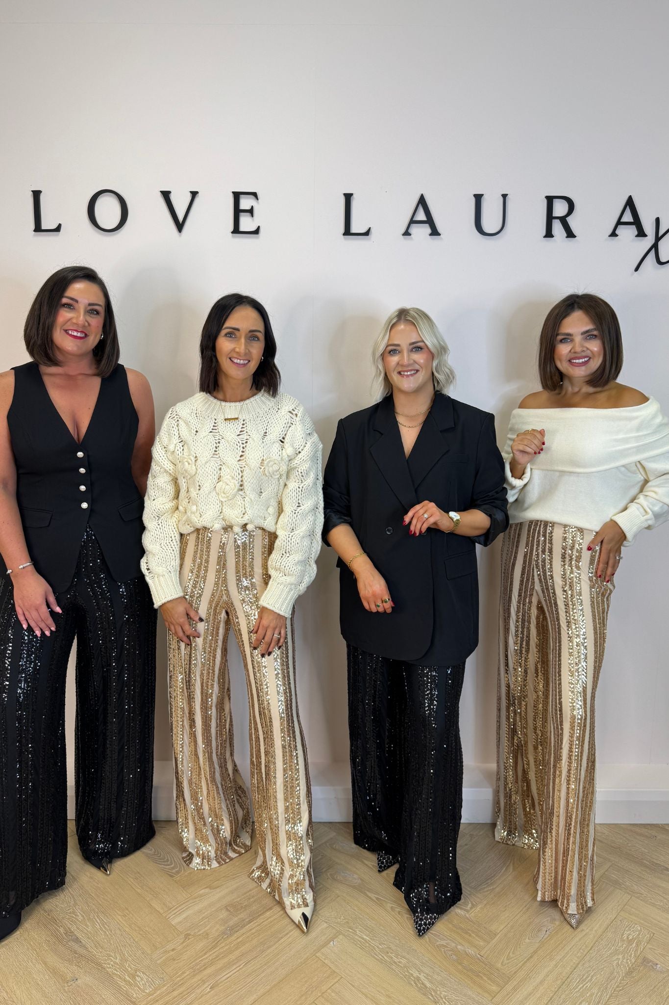 Love Laura Sequin Trouser In Champagne