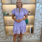 Flynn Puff Sleeve Lace Dress In Lilac