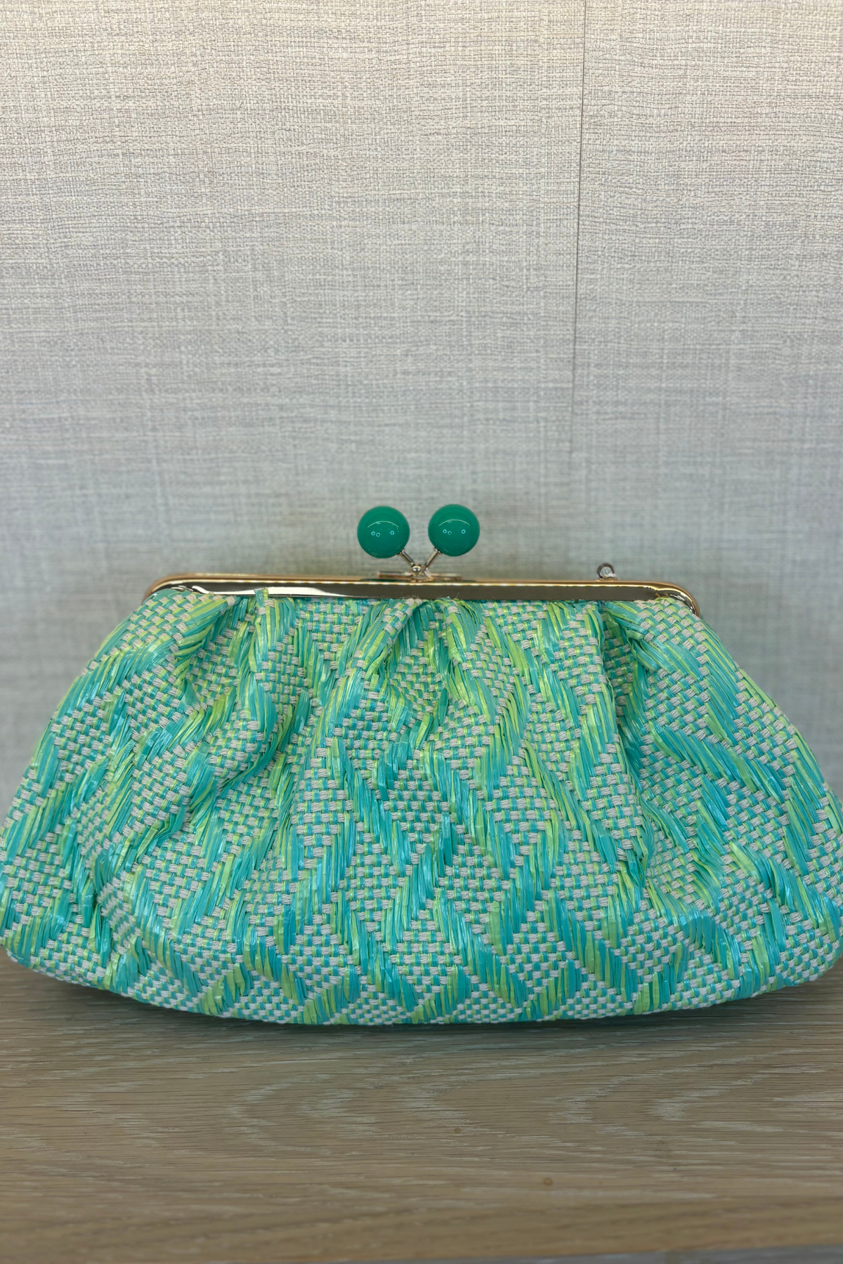 Polly Croc Style Bag In Green Mix