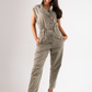 Cora Sleeveless Jumpsuit In Khaki