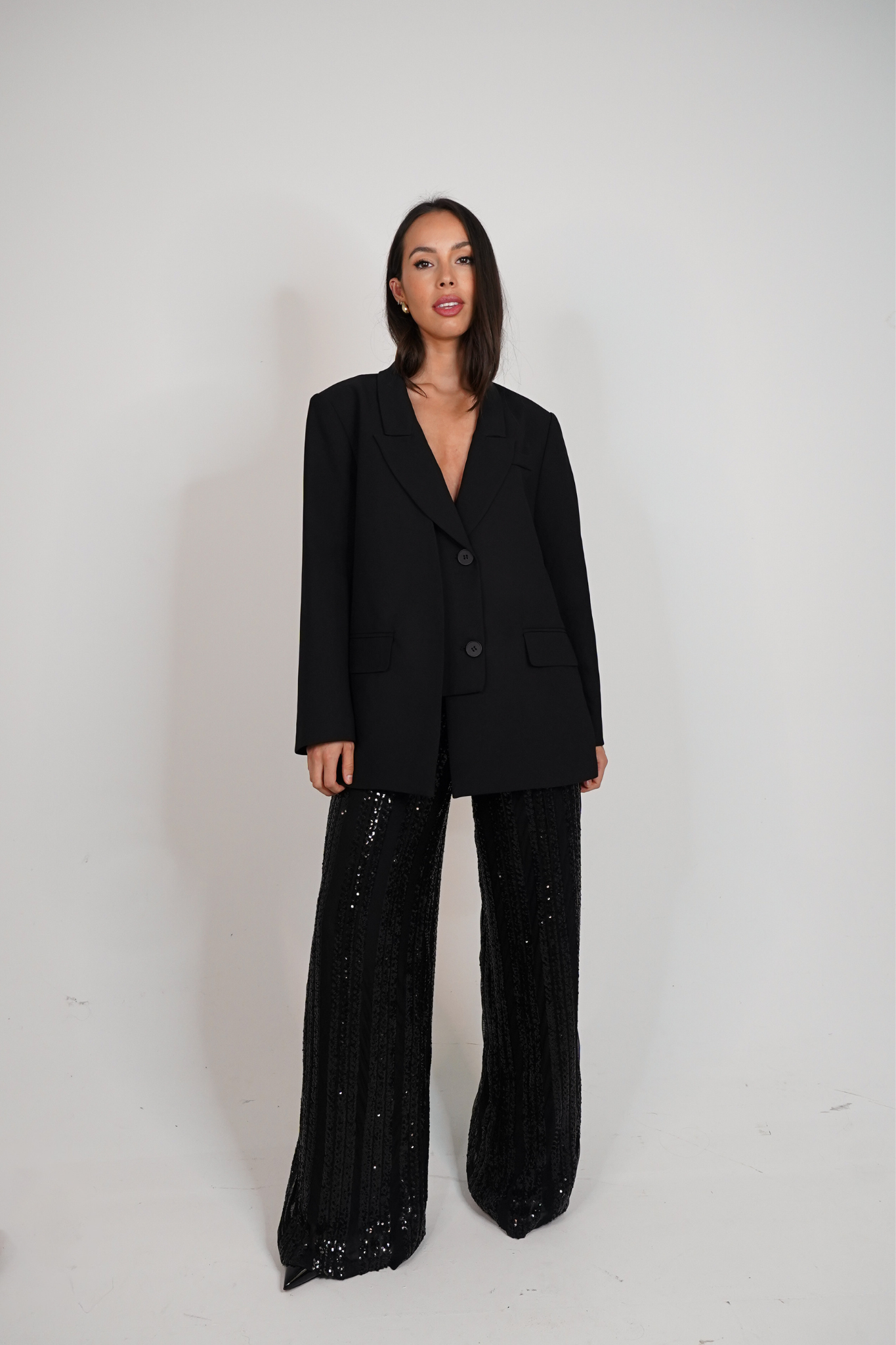 Love Laura Sequin Trouser In Black