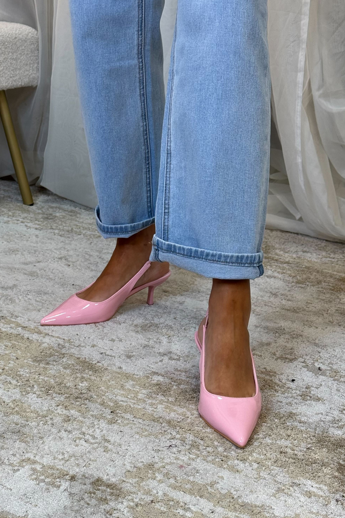 Sadie Patent Slingbacks In Pink