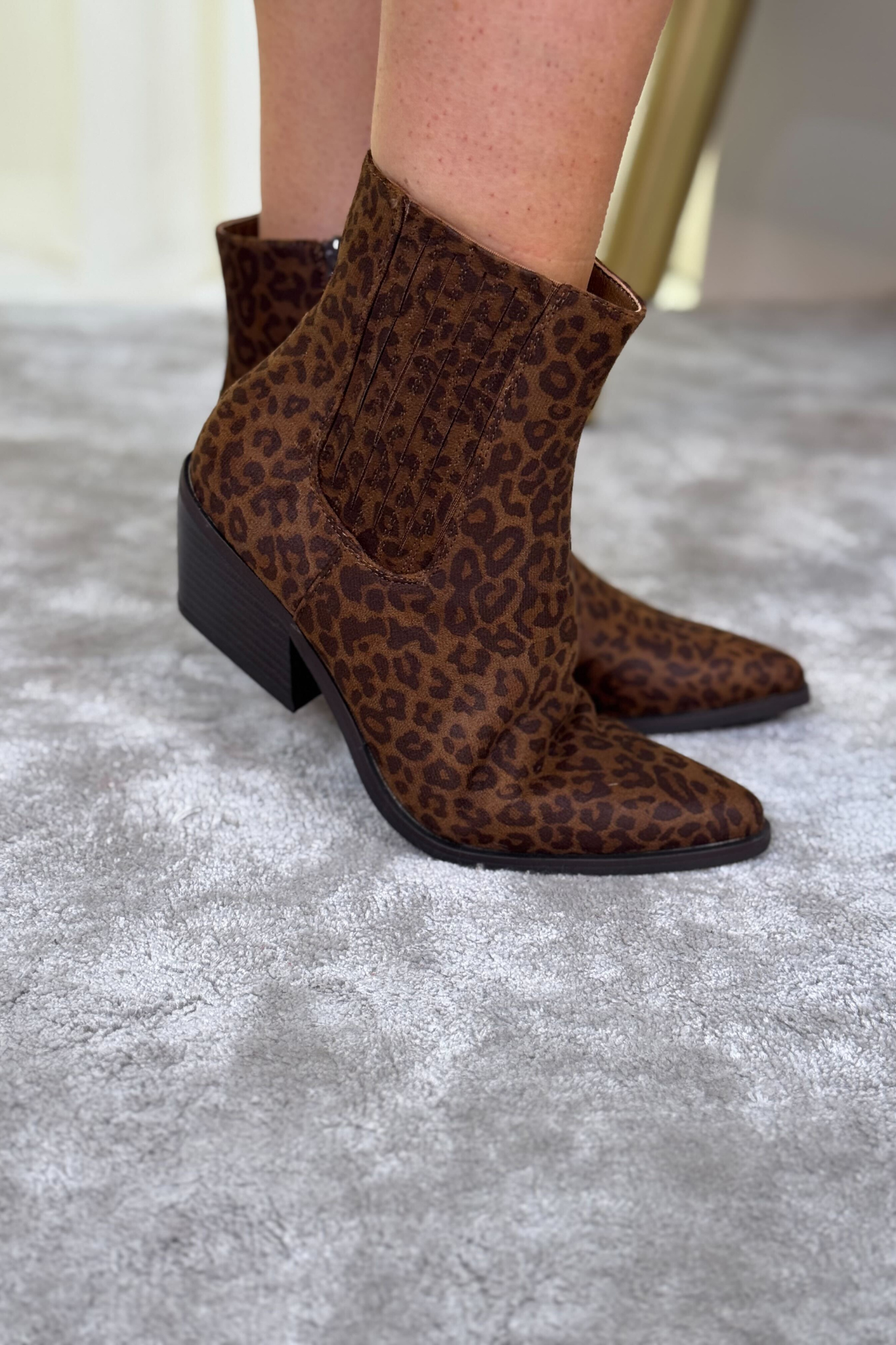 Faith Western Ankle Boot In Leopard