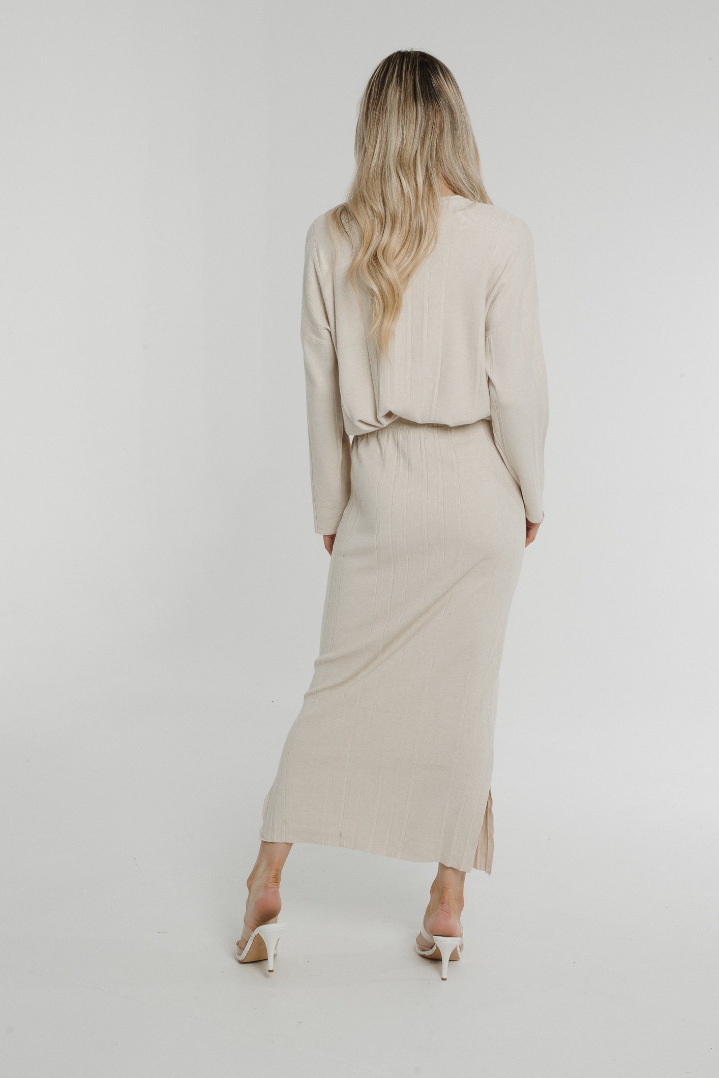 Cathy Fine Knit Two Piece In Neutral