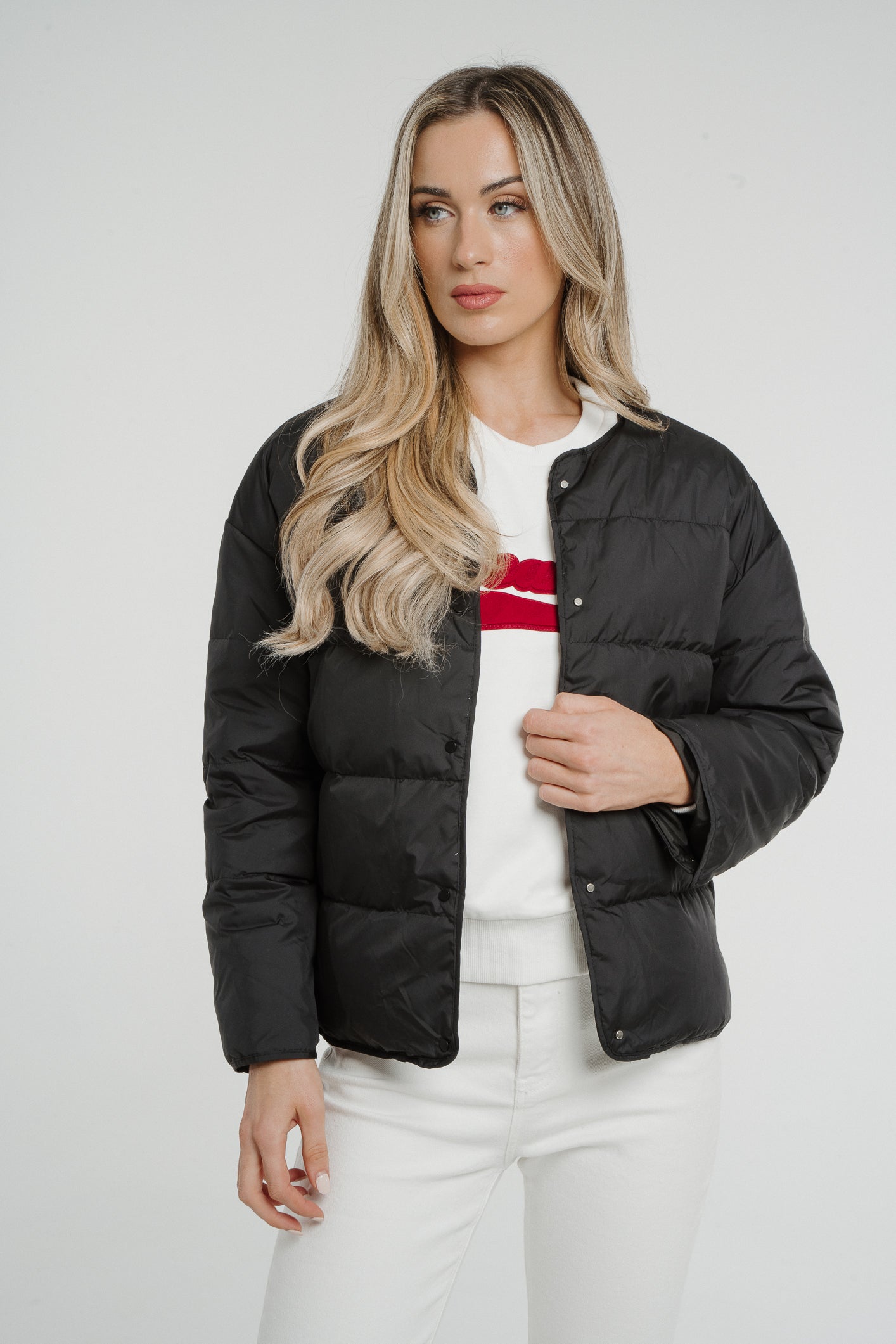 Holly Hooded Puffa Coat In Black