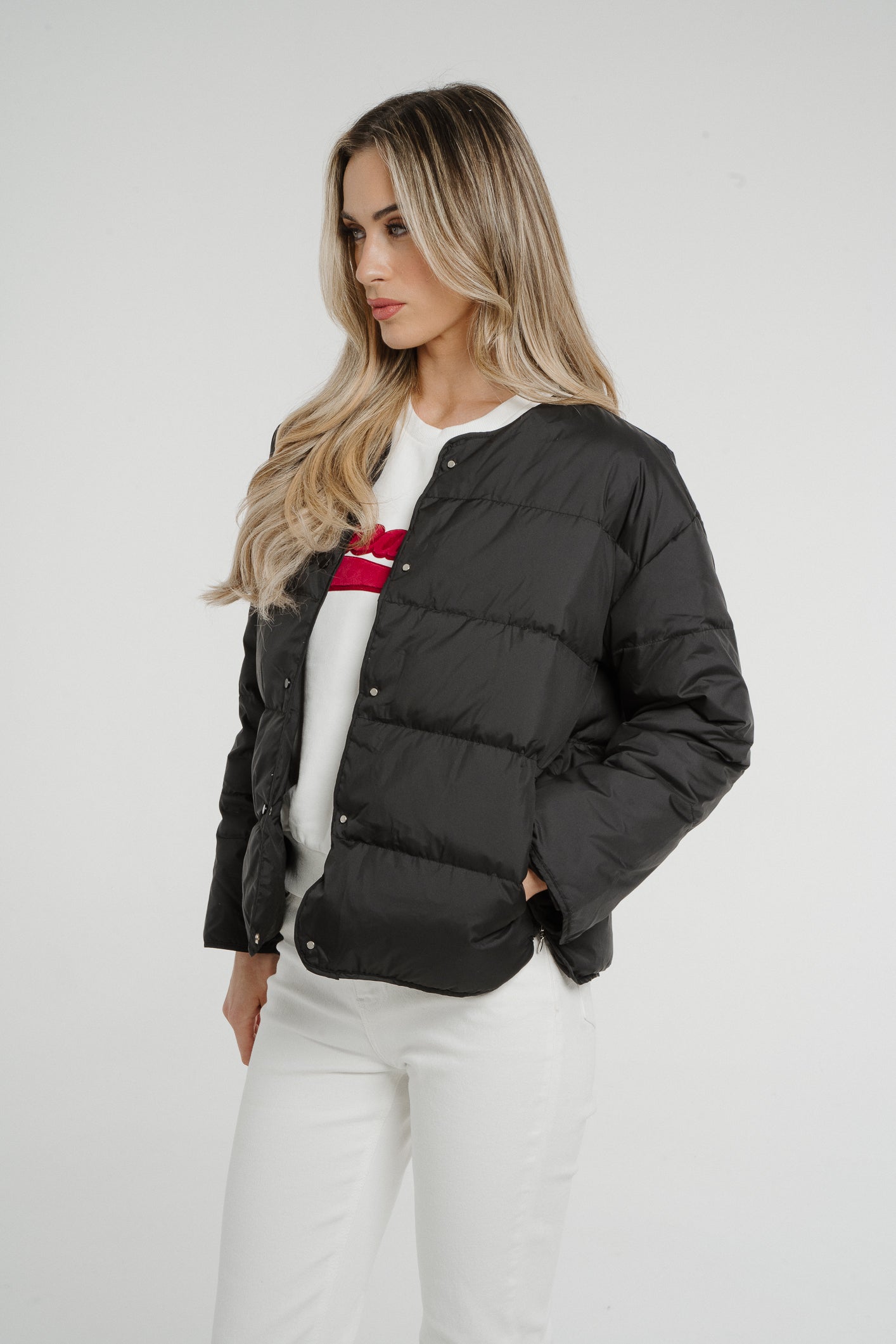 Holly Hooded Puffa Coat In Black