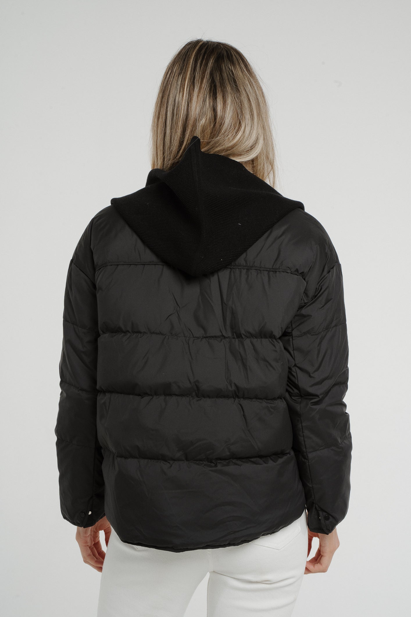 Holly Hooded Puffa Coat In Black